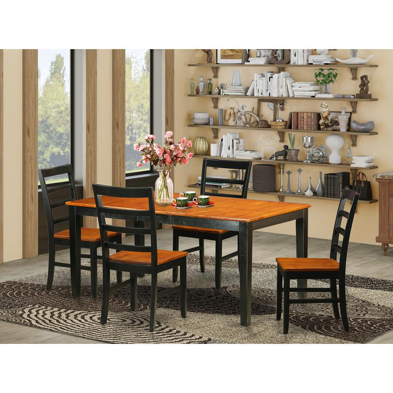 5  Pc  Dining  room  set  for  4-Table  with  Leaf  and  4  Wood  Kitchen  Dining  Chairs