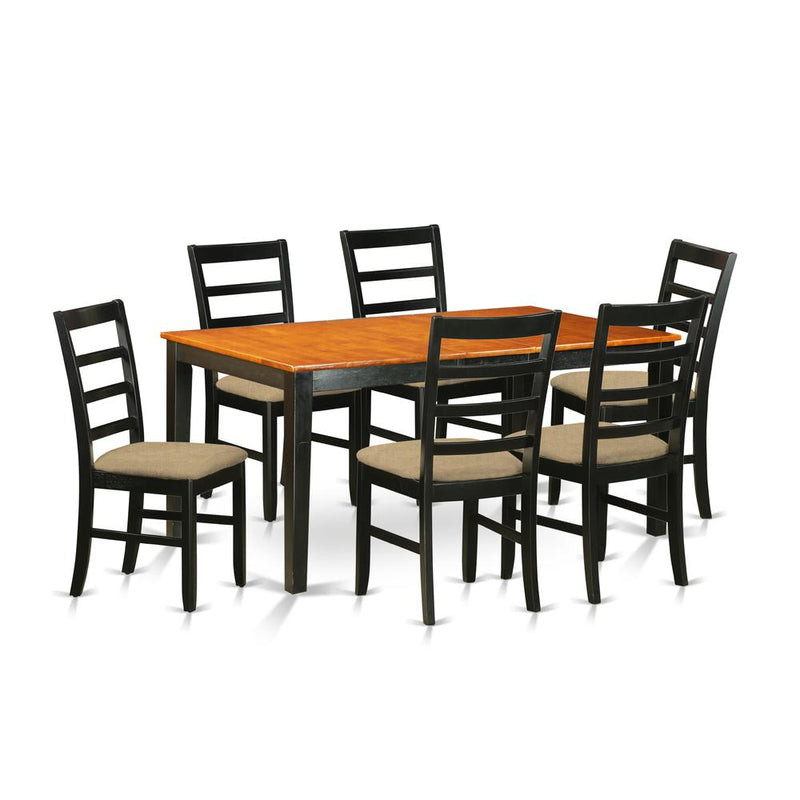 NIPF7-BCH-C 7 PC Table set-Dining Table and 6 Wood Dining Chairs