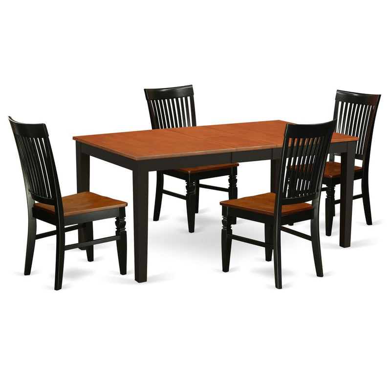 Dining Room Set Black & Cherry, NIWE5-BCH-W