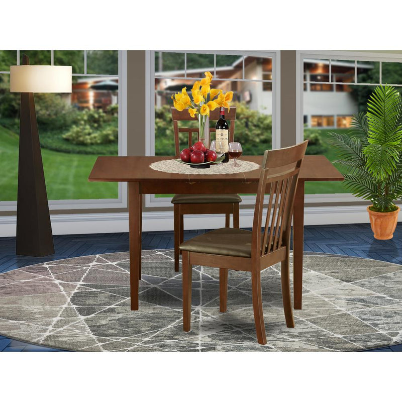 3  Pc  small  Kitchen  Table  set  -  Table  with  Leaf  and  2  Kitchen  Chairs