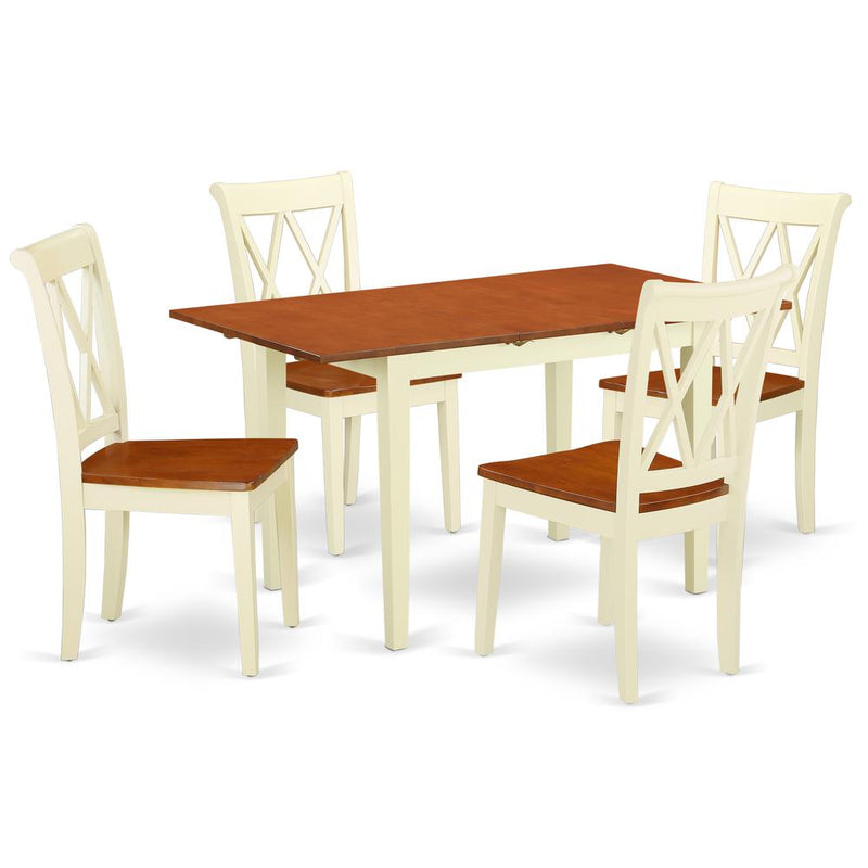 Dining Room Set Buttermilk & Cherry, NOCL5-BMK-W