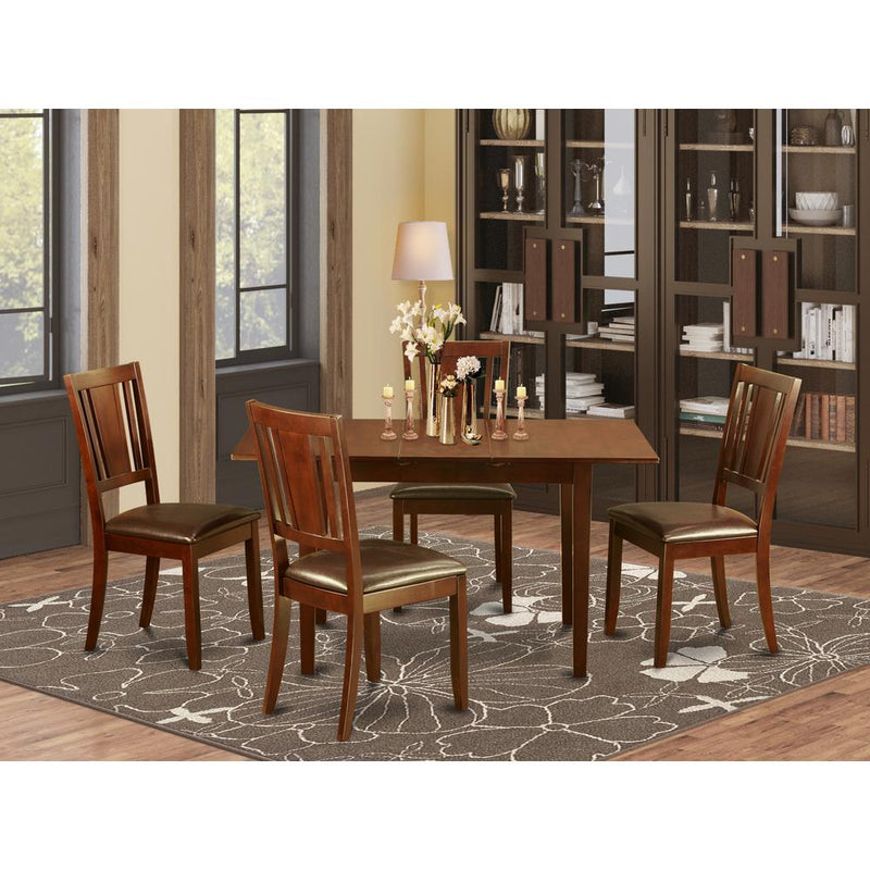 5  Pc  Small  dinette  set  -  Table  with  Leaf  and  4  Kitchen  Chairs