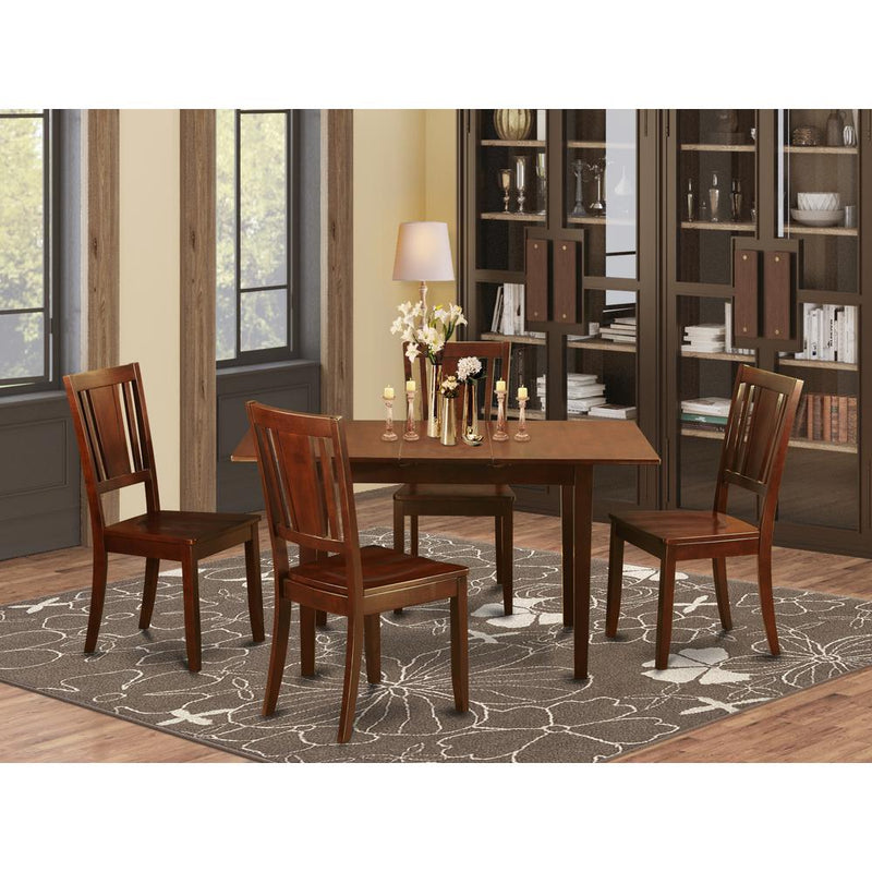 5  Pc  Small  Kitchen  dinette  set  -  Table  with  a  12in  Leaf  and  4  Dining  Table  Chairs