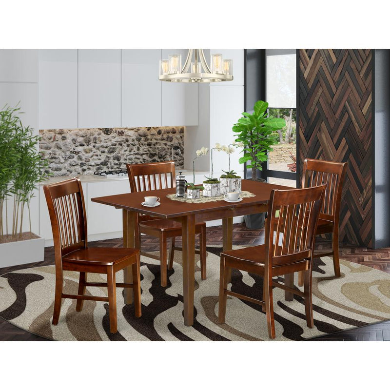 5  Pc  small  Kitchen  Table  set-  Table  with  a  12in  leaf  and  4  Dining  Chairs