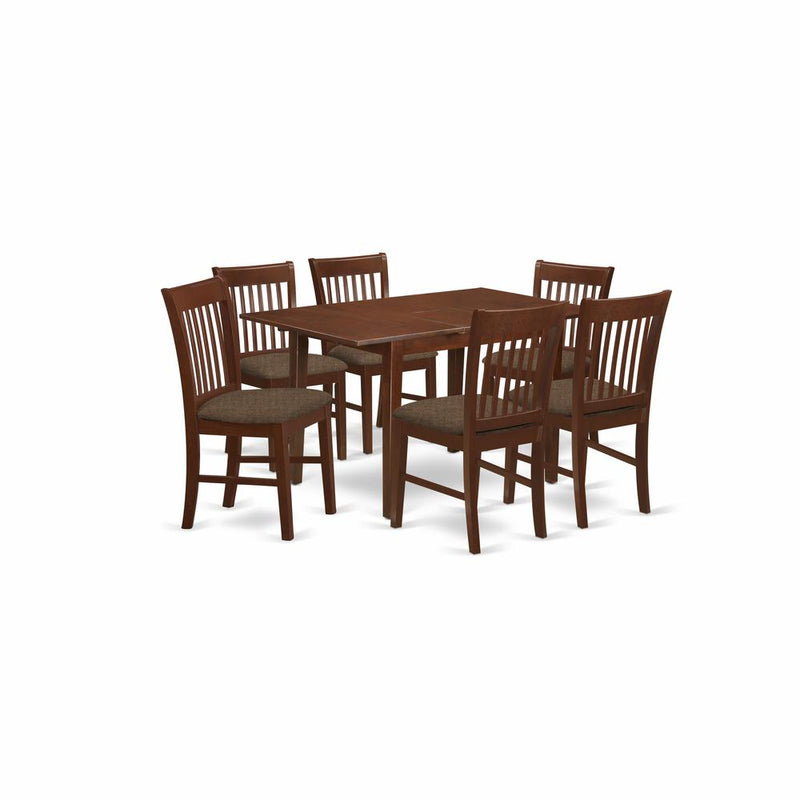 7  Pc  Kitchen  nook  Dining  set  -Table  with  Leaf  and  6  Dining  Chairs