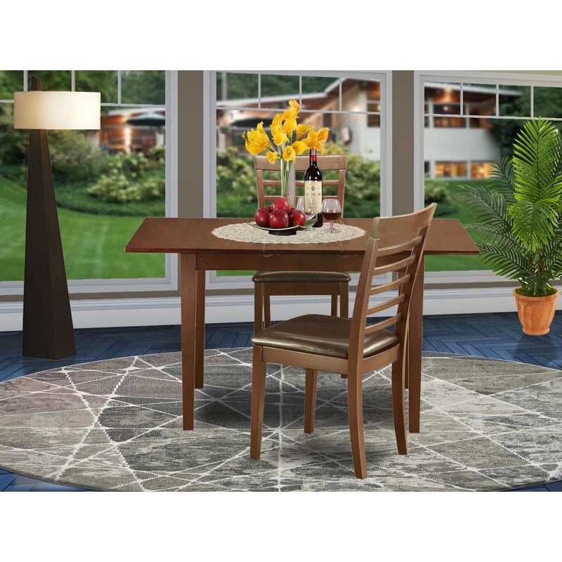 3  Pc  small  Kitchen  Table  set  -  Table  with  Leaf  and  2  Kitchen  Dining  Chairs