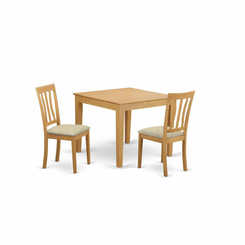 OXAN3-OAK-C 3 Pc Table and Chairs set - Table and 2 Dining Chairs