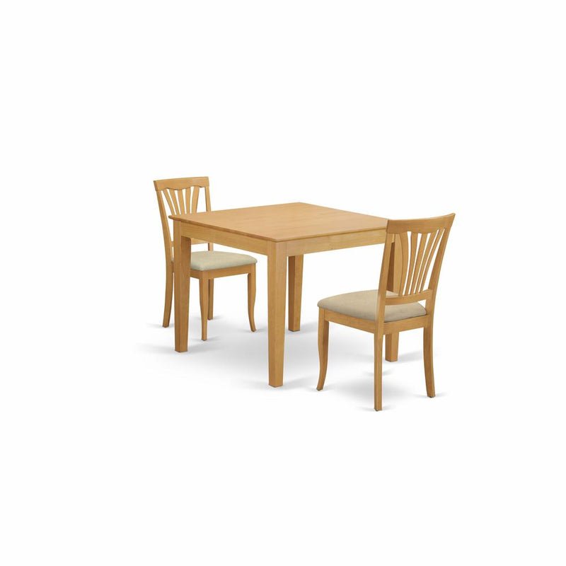 OXAV3-OAK-C 3 Pc Kitchen Table set - Dining Table for small spaces and 2 Dining Chairs