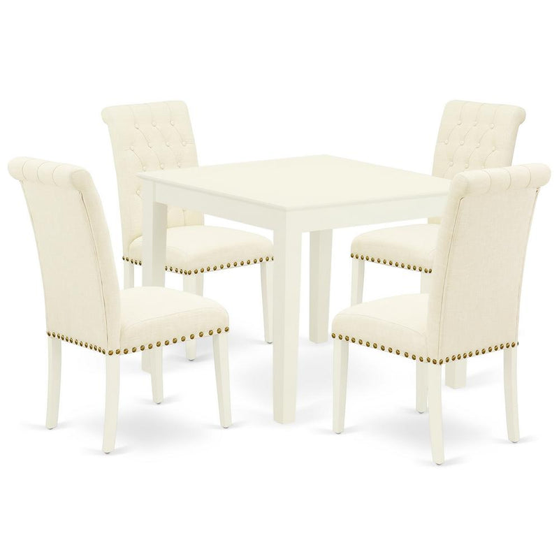 Dining Room Set Linen White, OXBR5-LWH-02