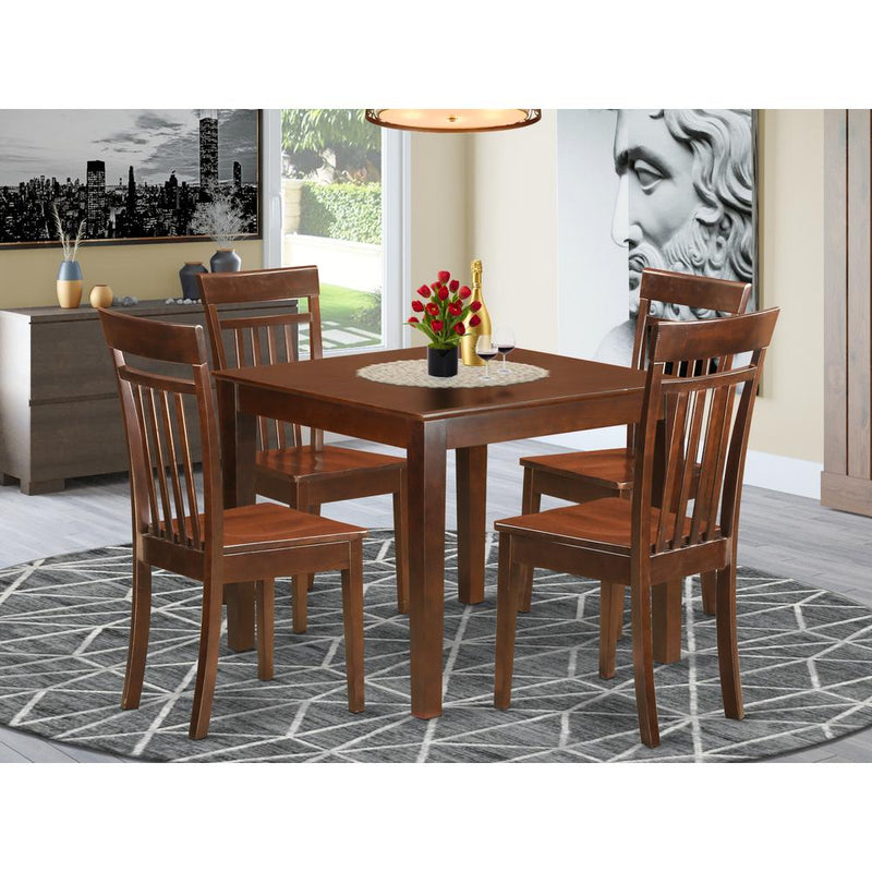 5  PcSmall  Kitchen  Table  set  with  a  Dining  Table  and  4  Dining  Chairs  in  Mahogany