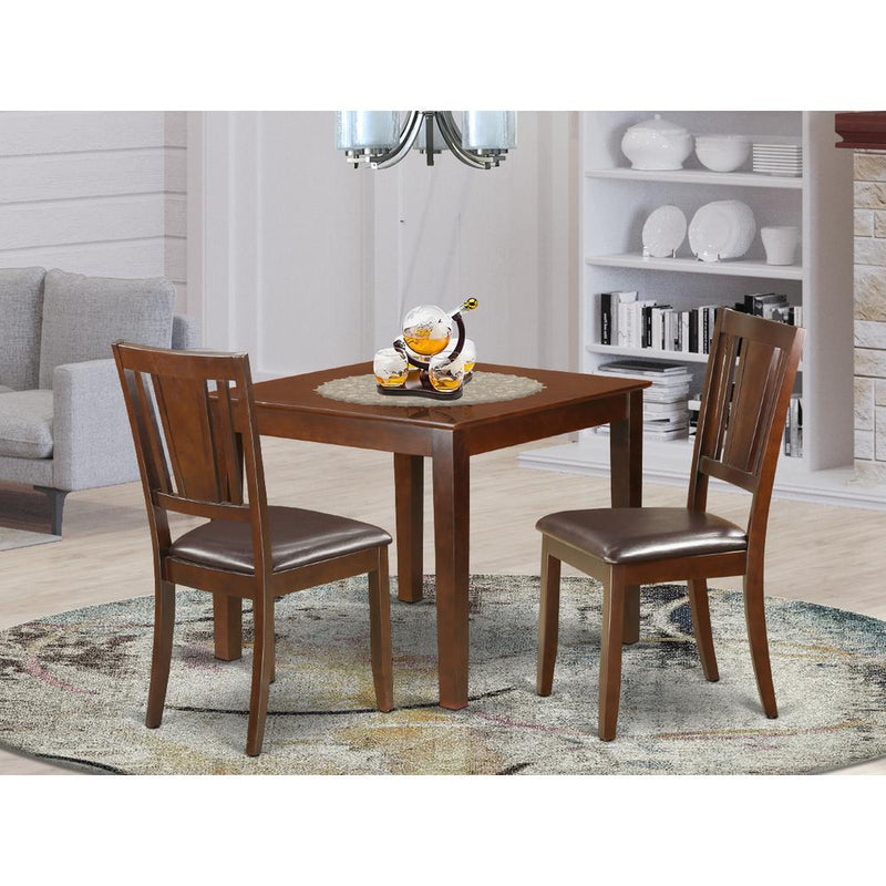 3  Pcsmall  Kitchen  Table  set  with  a  Dining  Table  and  2  Dining  Chairs  in  Mahogany