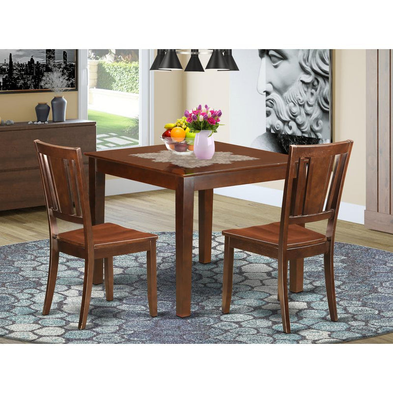 3  PC  Small  Kitchen  Table  set  with  a  Table  and  2  Dining  Chairs  in  Mahogany