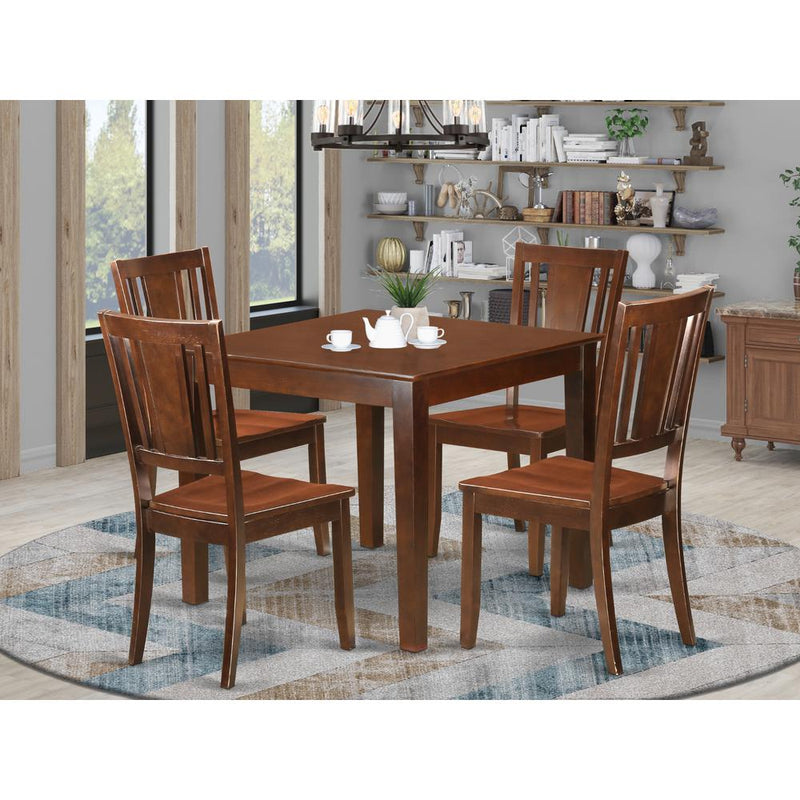 5  PC  Kitchen  Tables  and  chair  set  with  a  Dining  Table  and  4  Dining  Chairs  in  Mahogany