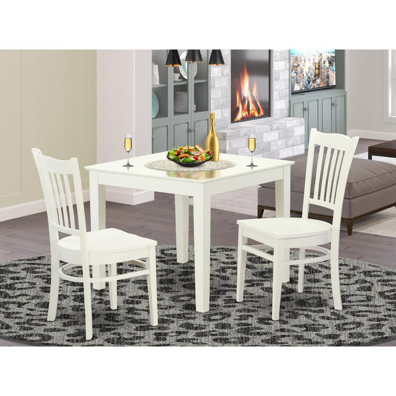 3  Pcbreakfast  nook  Table  and  2  Wood  Dining  room  chair  in  Linen  White