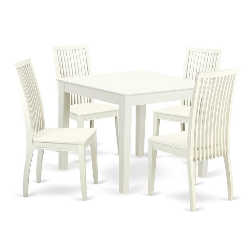 Dining Room Set Linen White, OXIP5-LWH-W