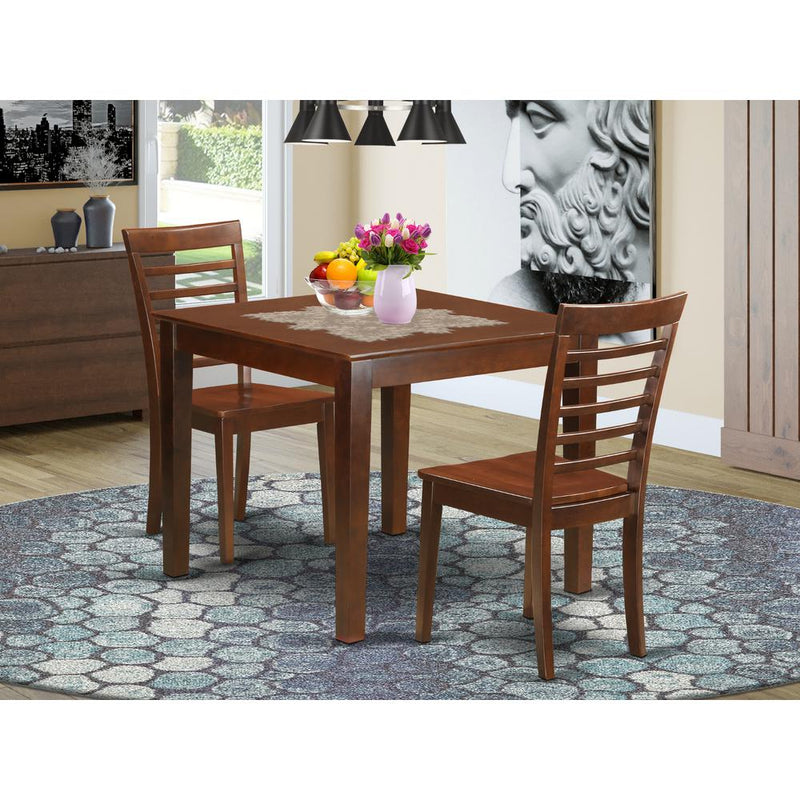 3  PcKitchen  Table  set  with  a  Dining  Table  and  2  Dining  Chairs  in  Mahogany