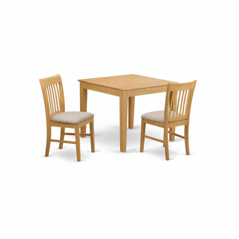 OXNO3-OAK-C 3 Pc Dining room set - Table and 2 dinette Chairs