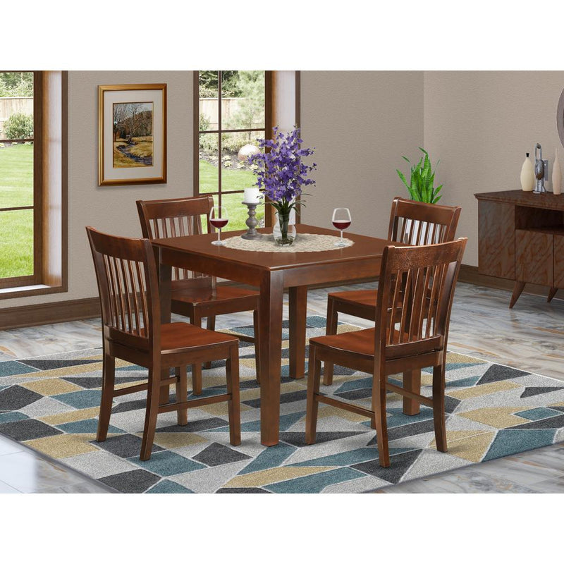 5  PC  Kitchen  Table  set  with  a  Table  and  4  Dining  Chairs  in  Mahogany