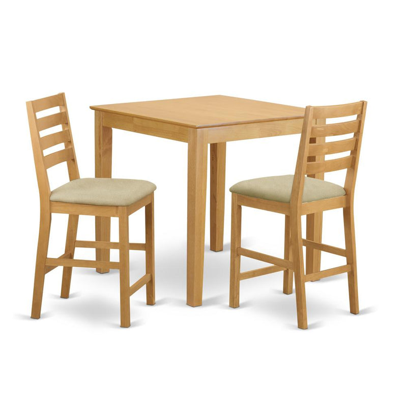 PBCF3-OAK-C 3 Pc counter height pub set - Table and 2 counter height Chairs.