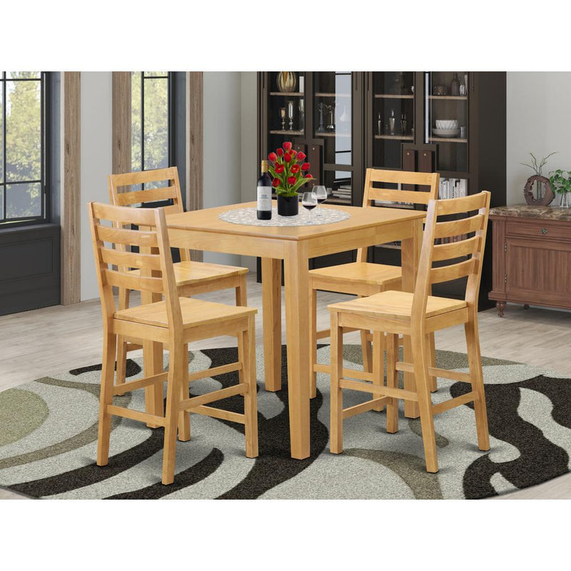 5  Pc  counter  height  set  -  high  top  Table  and  4  counter  height  Chairs.