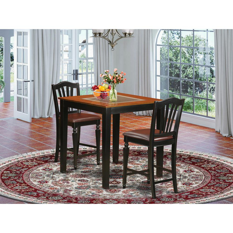 3  Pc  counter  height  Table  and  chair  set  -  high  top  Table  and  2  Chairs.