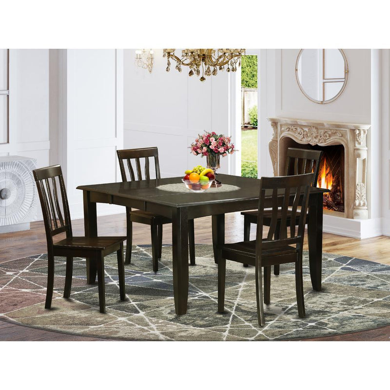 5  Pc  Dining  room  set  for  4-Table  with  Leaf  and  4  Kitchen  Chairs.