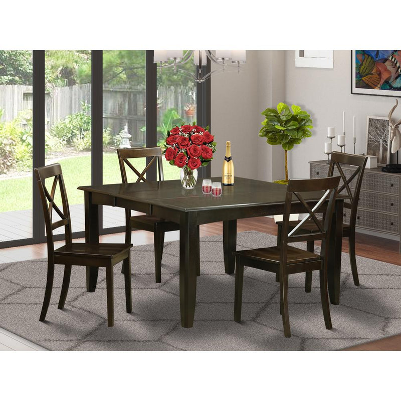 5  PC  Dining  room  set-Dining  Table  with  Leaf  and  4  Kitchen  Chairs.