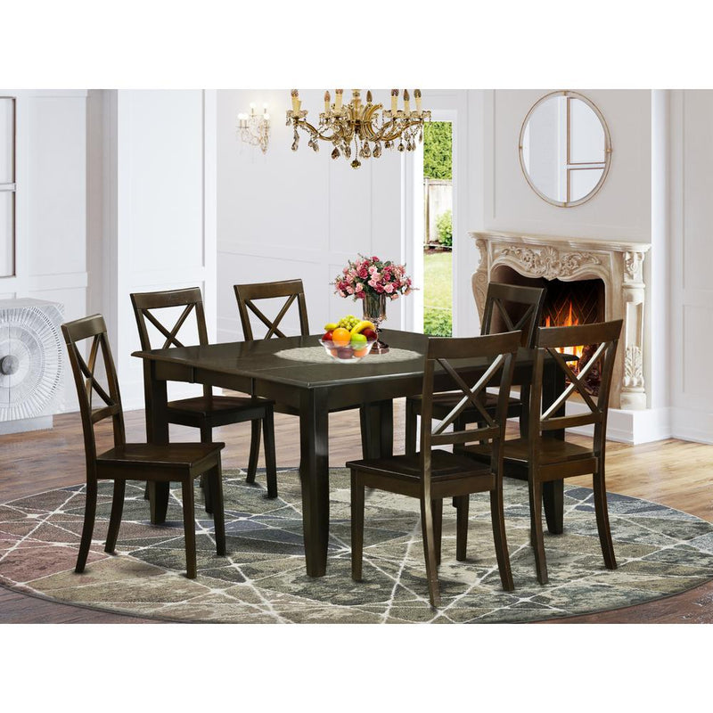 7  Pc  Dining  room  set-Dinette  Table  with  Leaf  and  6  Dinette  Chairs.