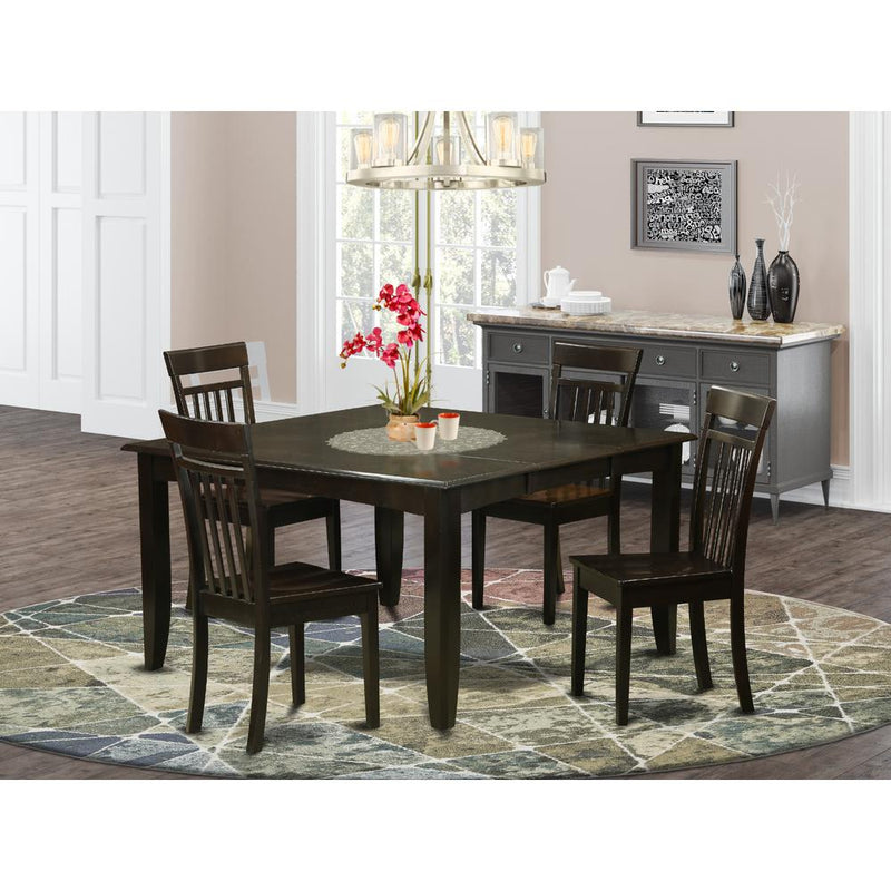 5  Pc  Dining  room  set-Dinette  Table  with  Leaf  and  4  dinette  Chairs.