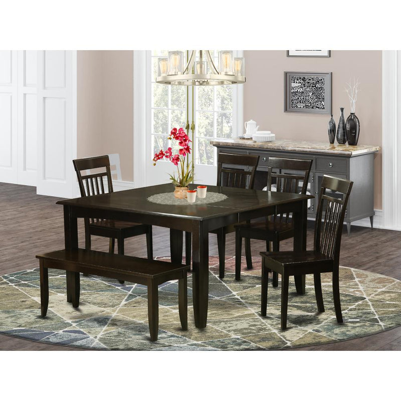 6  Pc  Dining  set  with  bench-Kitchen  Table  with  Leaf  and  4  Kitchen  chair  Plus  Bench.