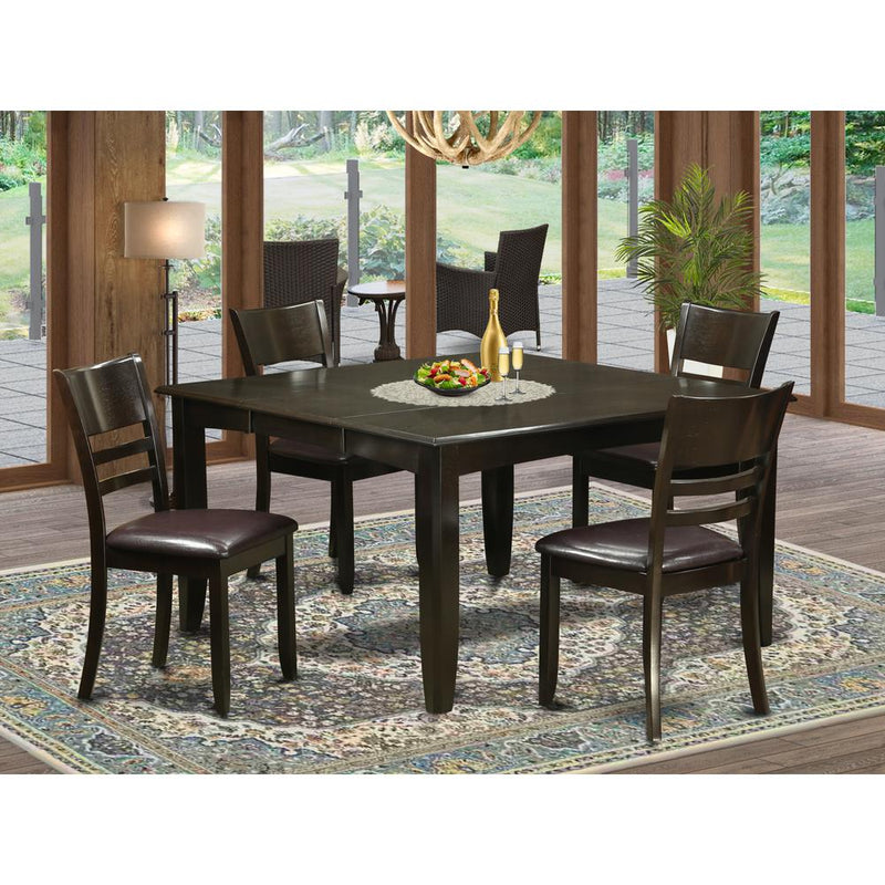 5  Pc  Dining  room  set-Dinette  Table  with  Leaf  and  4  Dinette  Chairs.