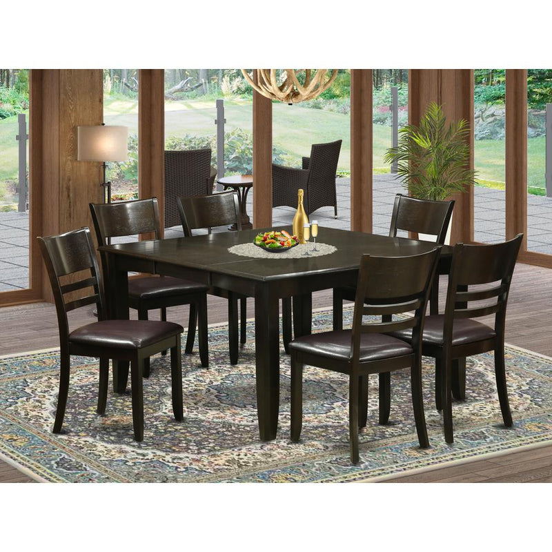 7  Pc  Dining  set-Dinette  Table  with  Leaf  and  6  Kitchen  Chairs.