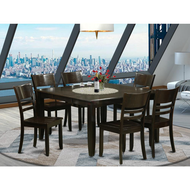 7  PC  Dining  set-Dining  Table  with  Leaf  and  6  Dinette  Chairs.