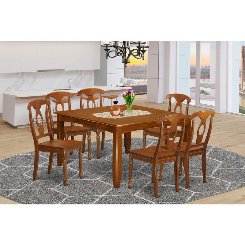 7  PC  Dining  room  set-Dinette  Table  with  Leaf  and  6  Kitchen  Chairs.