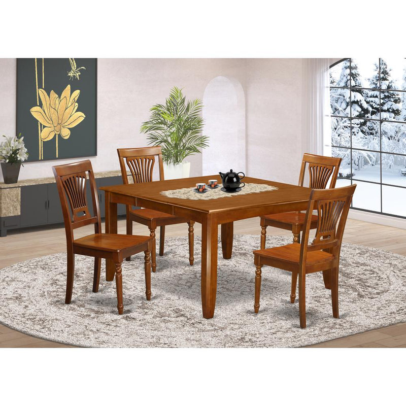 5  Pc  Dining  room  set-Square  Table  that  has  an  Leaf  and  4  Dining  Chairs