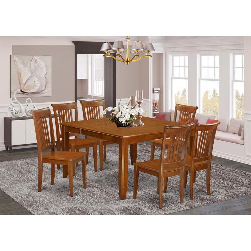 7  Pc  Dining  set-Table  with  Leaf  and  6  Dinette  Chairs