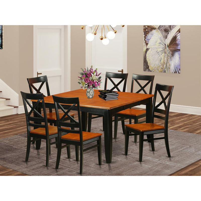 7  PC  Dining  room  set-Dining  Table  with  6  Wooden  Dining  Chairs