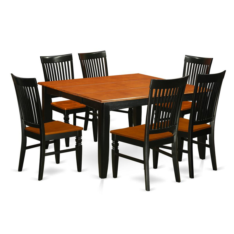 Dining Room Set Black & Cherry, PFWE7-BCH-W