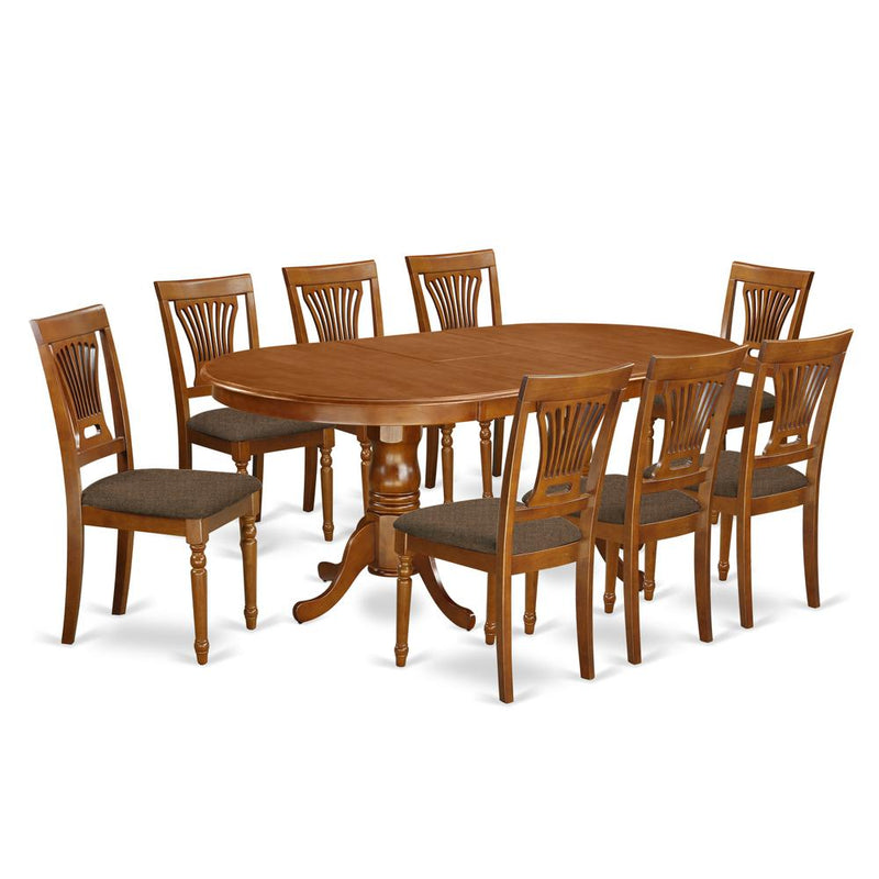 PLAI9-SBR-C 9 PC Dining room set-Dining Table and 8 Chairs for Dining room