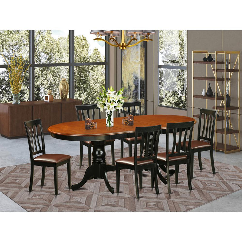 7  Pc  Dining  room  set-Dining  Table  with  6  Wood  Dining  Chairs