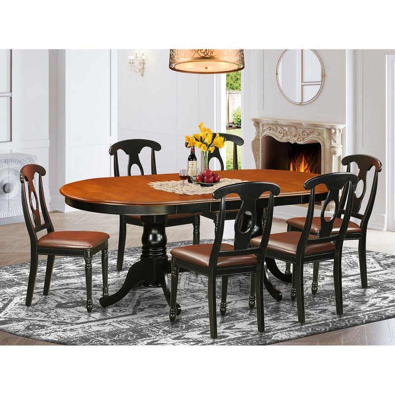 7  Pc  Dining  room  set-Dining  Table  with  6  Wooden  Dining  Chairs