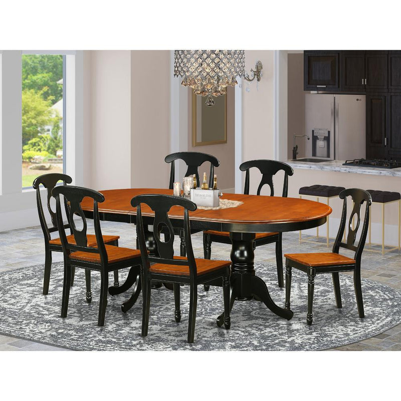 7  PC  Dining  room  set-Dining  Table  with  6  Wood  Dining  Chairs