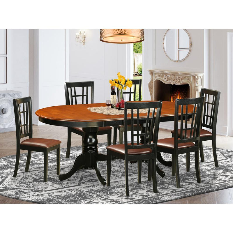 7  PC  Dining  room  set-Dining  Table  with  6  Wood  Dining  Chairs