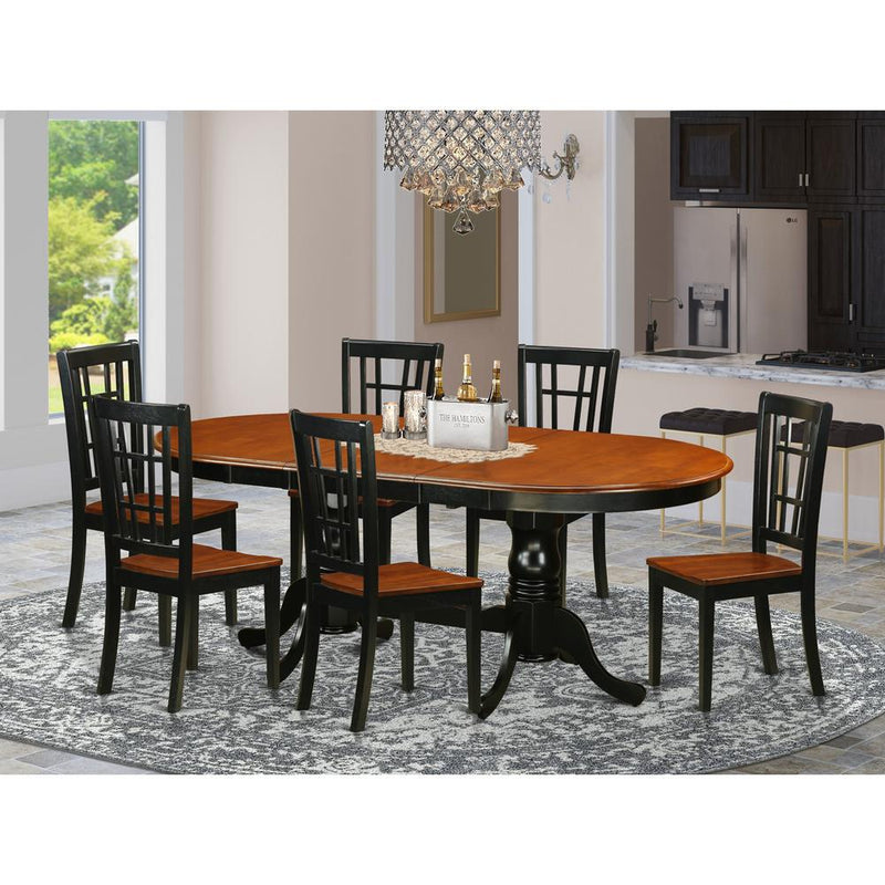 7  PC  Dining  room  set-Dining  Table  with  6  Wooden  Dining  Chairs