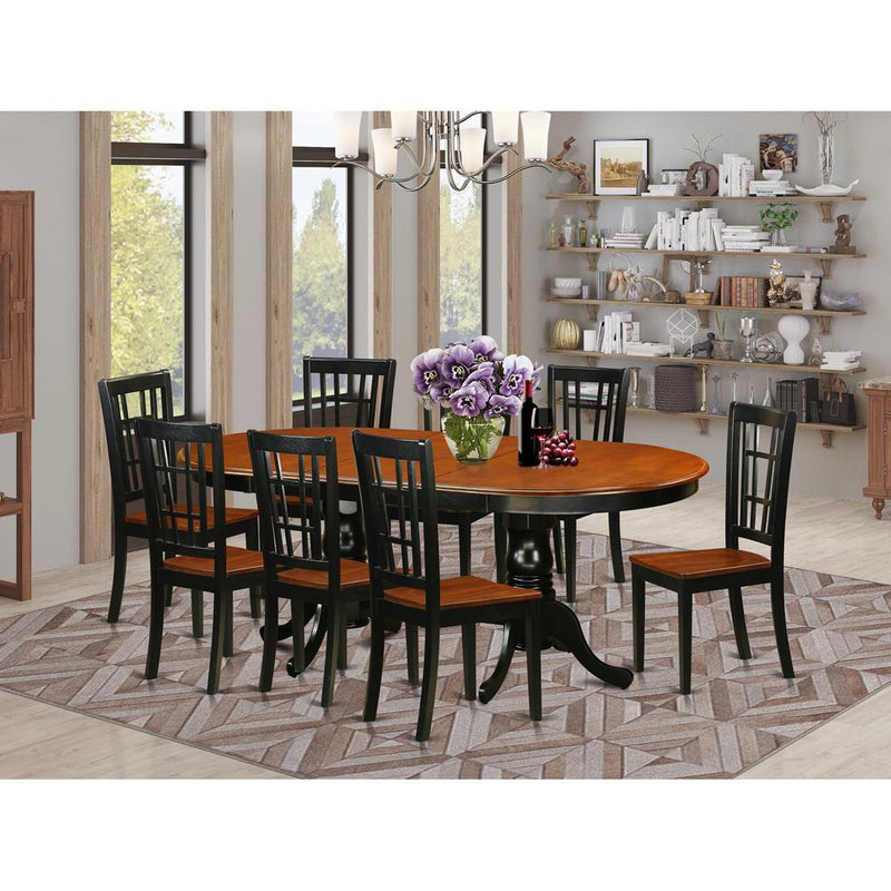 9  PC  Dining  room  set-Dining  Table  with  8  Wooden  Dining  Chairs