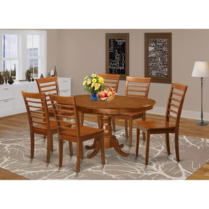 7  Pc  Dining  room  set  for  6-Table  with  Leaf  with  6  Dining  Chairs