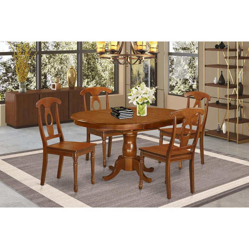 5  Pc  Dining  room  set-Oval  Dining  Table  with  Leaf  and  4  Chairs