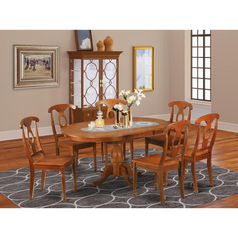 7  Pc  Dining  room  set-Oval  Dining  Table  with  Leaf  and  6  Chairs