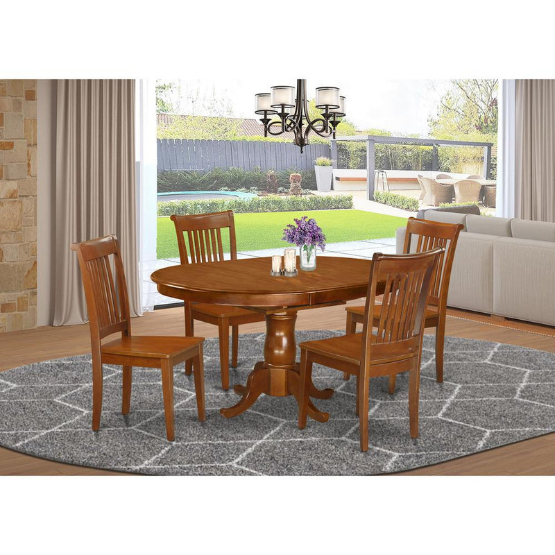 5  Pc  Dining  room  set-Oval  Dining  Table  with  Leaf  and  4  Dining  Chairs