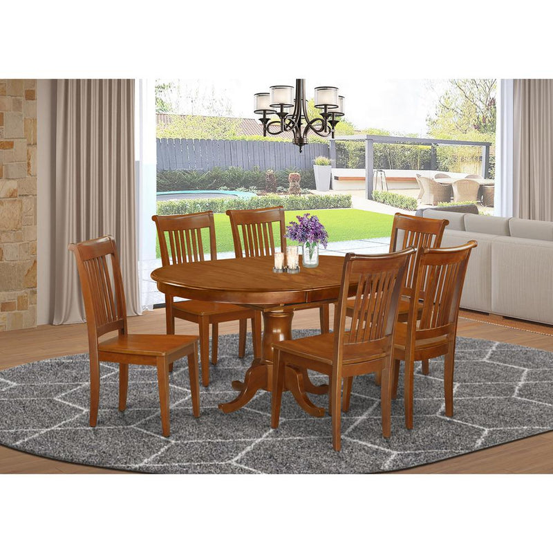 7  Pc  Dining  room  set  for  6-Oval  Dining  Table  with  Leaf  and  6  Dining  Chairs